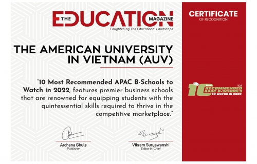 AUV - Top 10 Most Recommended APAC B-Schools To Watch In 2022️